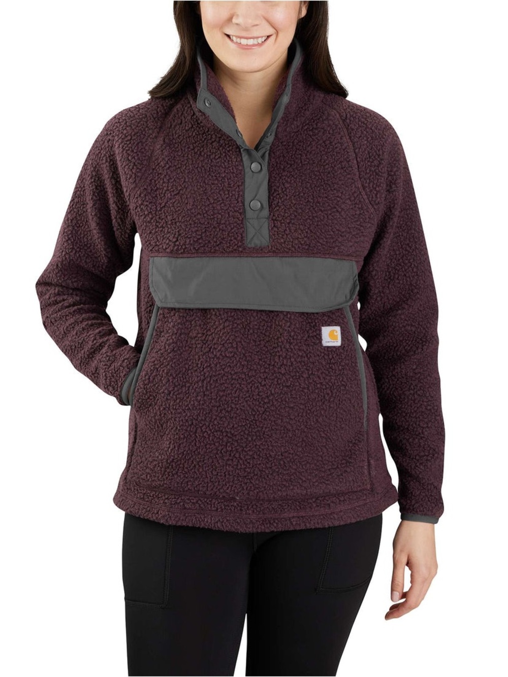 Carhartt Women's Relaxed Fit Quarter Button Fleece Pullover Women’s Size L